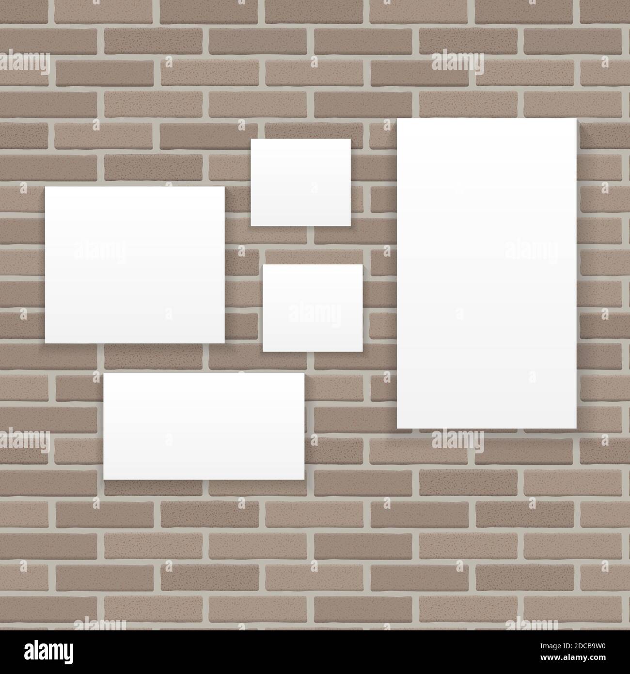 White Frame on Brick Wall Illustration Background Stock Photo - Alamy