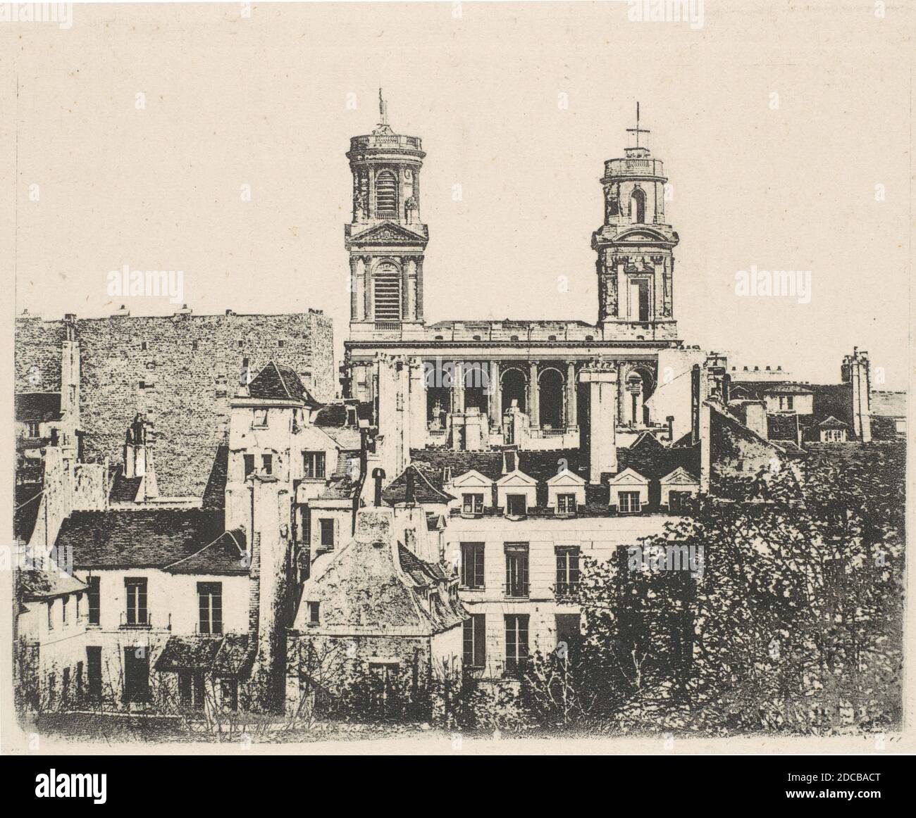 St. Sulpice, Paris, ca. 1841. Stock Photo