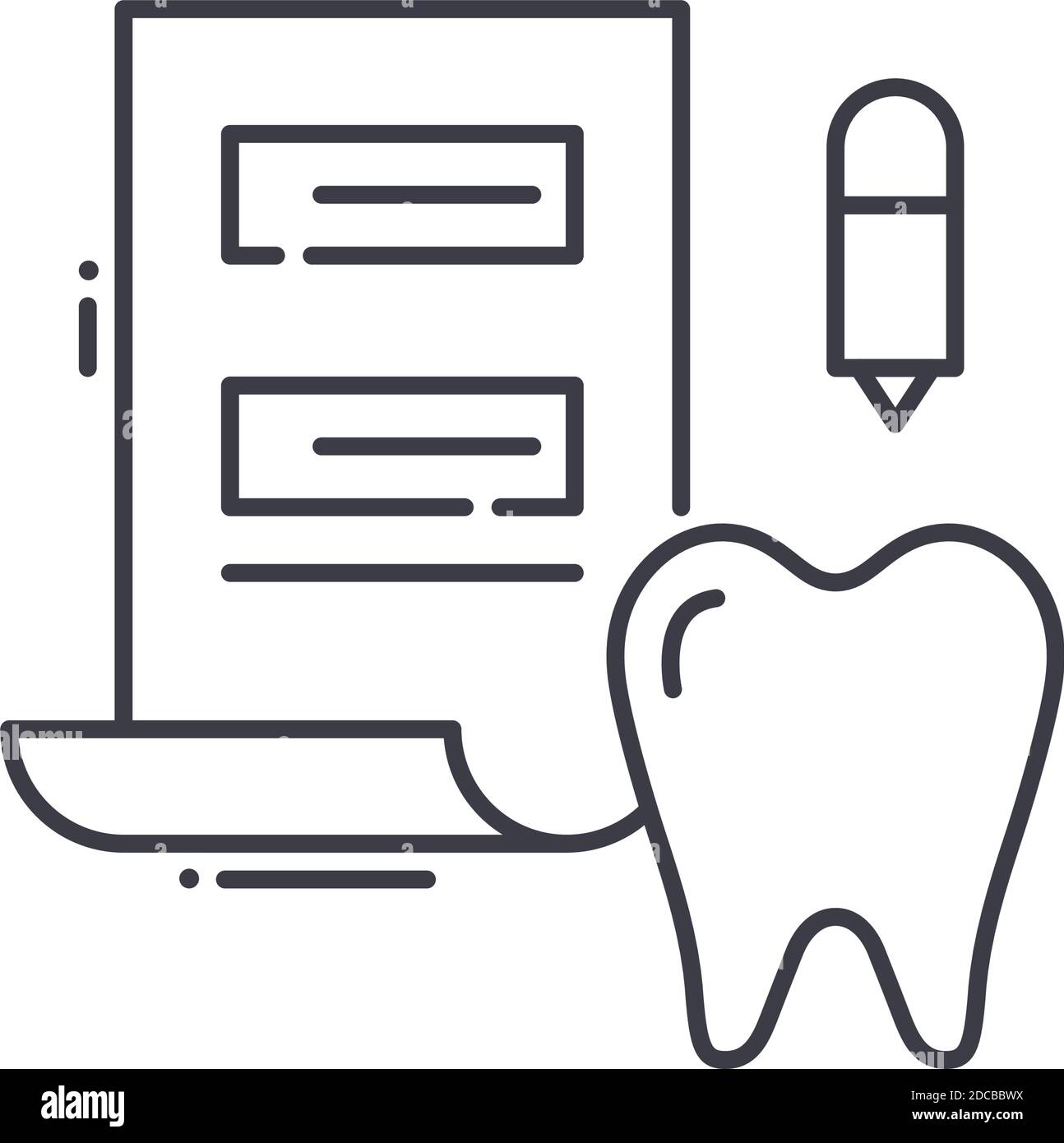 Dental tools line icon, stomatology and dentist, dentistry equipment sign,  vector graphics, a linear pattern on a white background., Stock vector