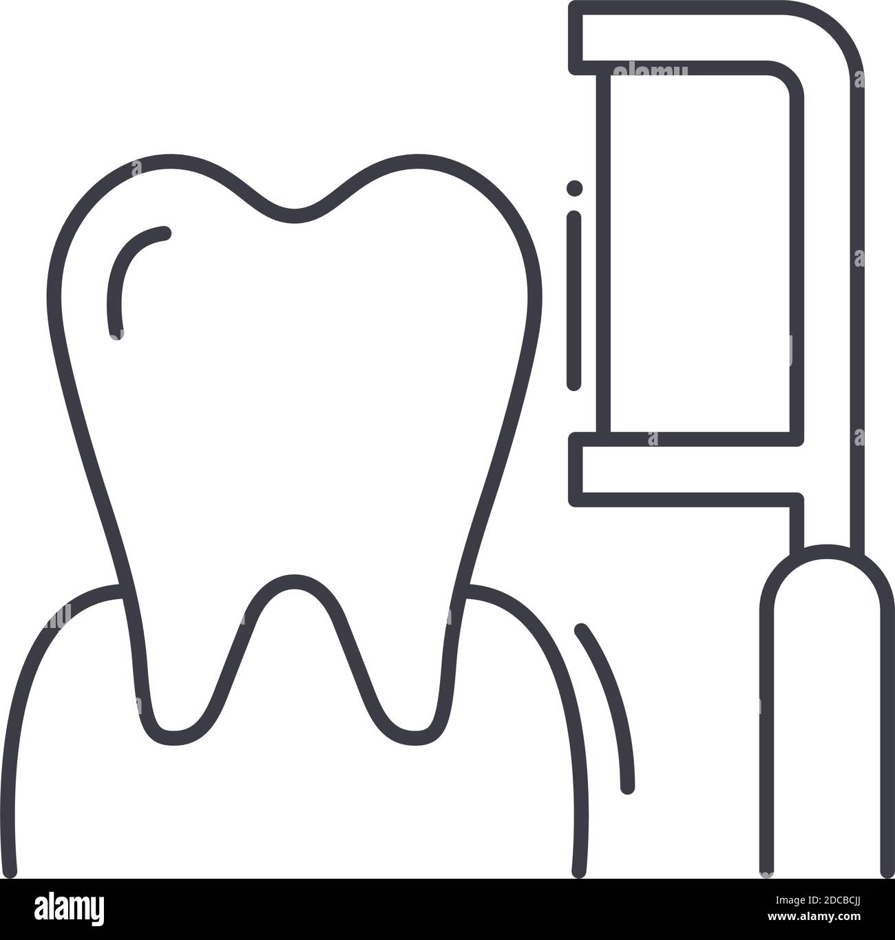 Dental floss icon, linear isolated illustration, thin line vector, web ...