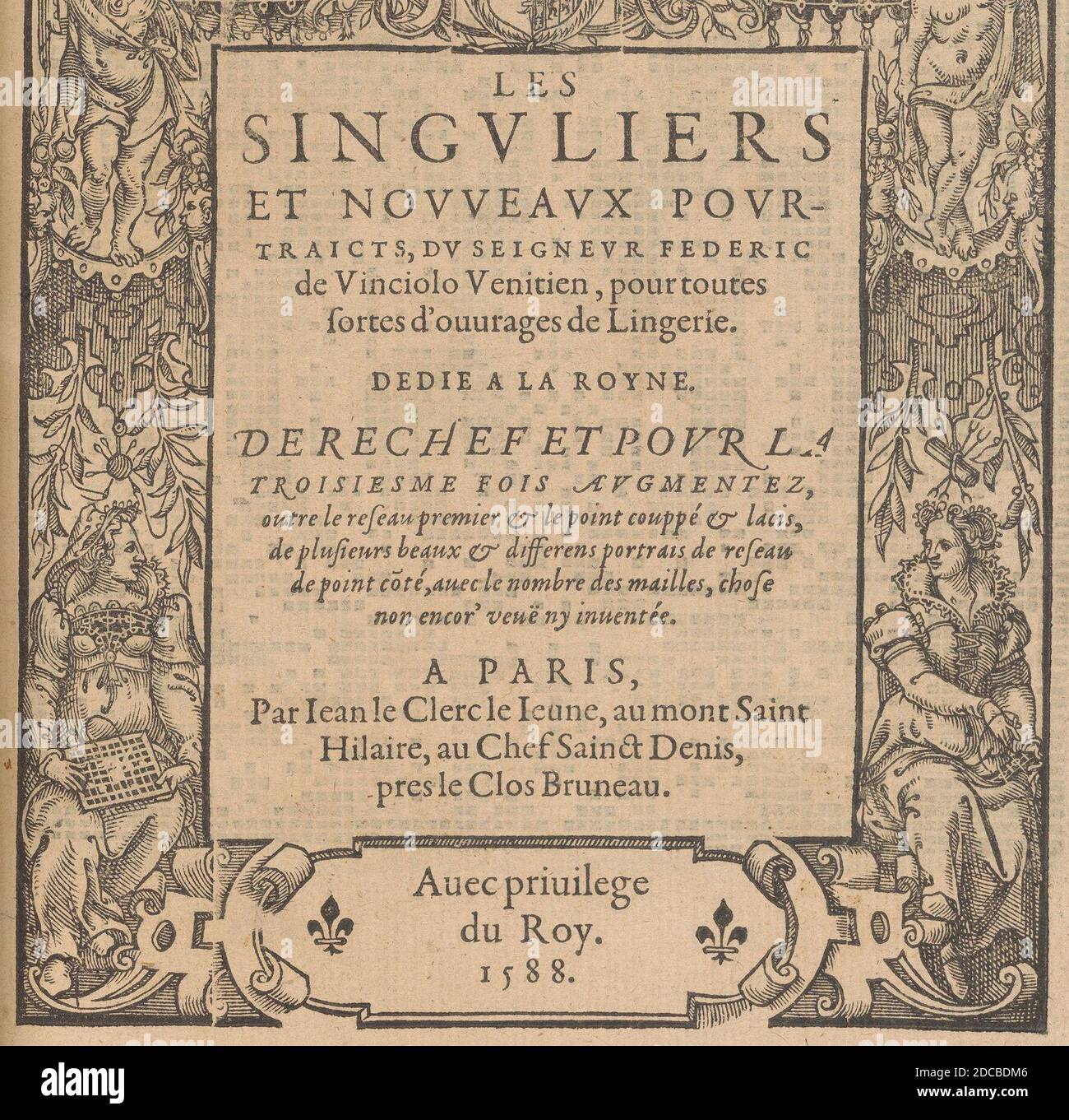 Les Singuliers et Nouveaux Portraicts... page 41 (recto), 1588. Stock Photo