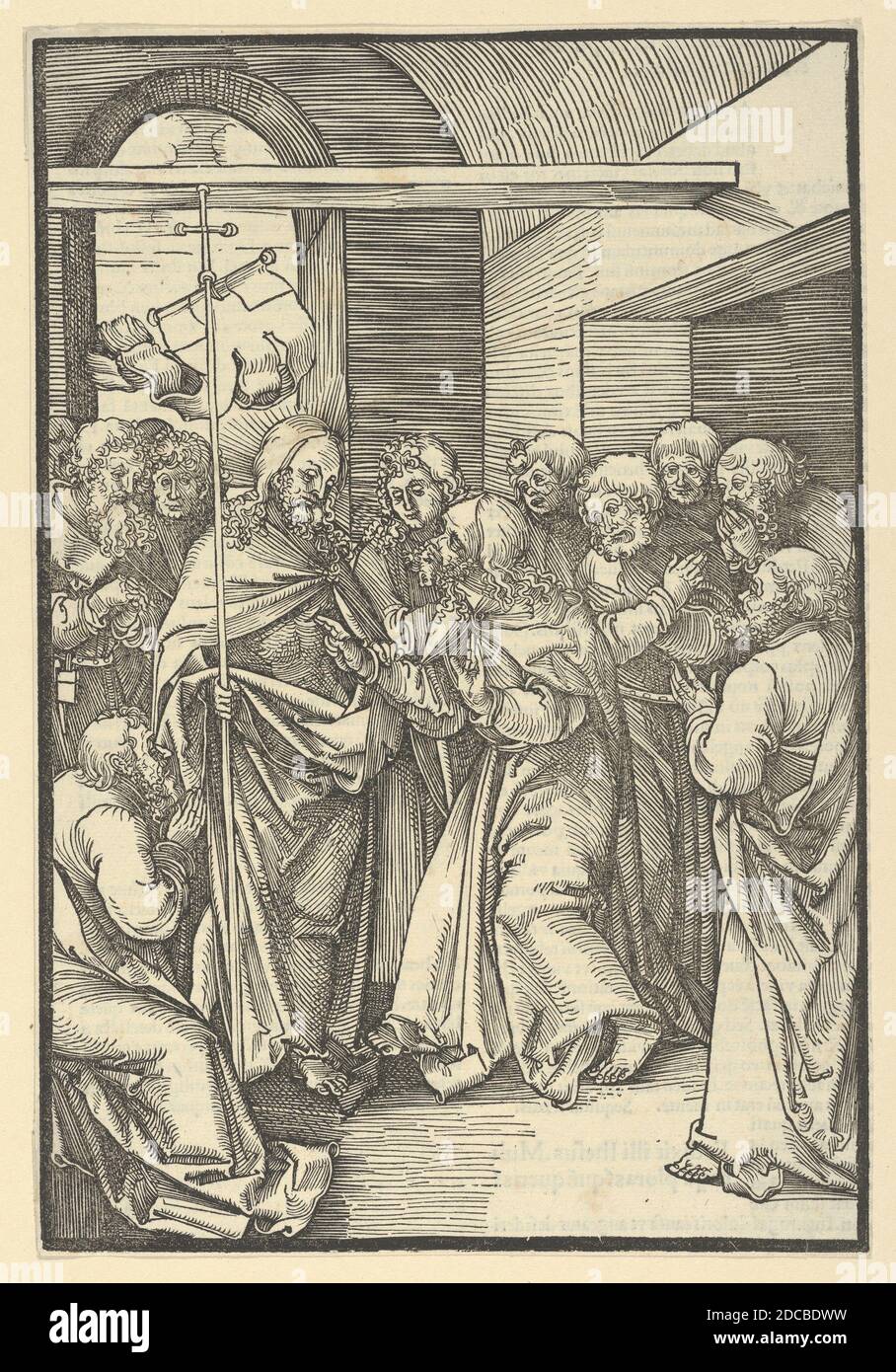 The Incredulity of Thomas, from Speculum passionis domini nostri Ihesu Christi, 1507. Stock Photo