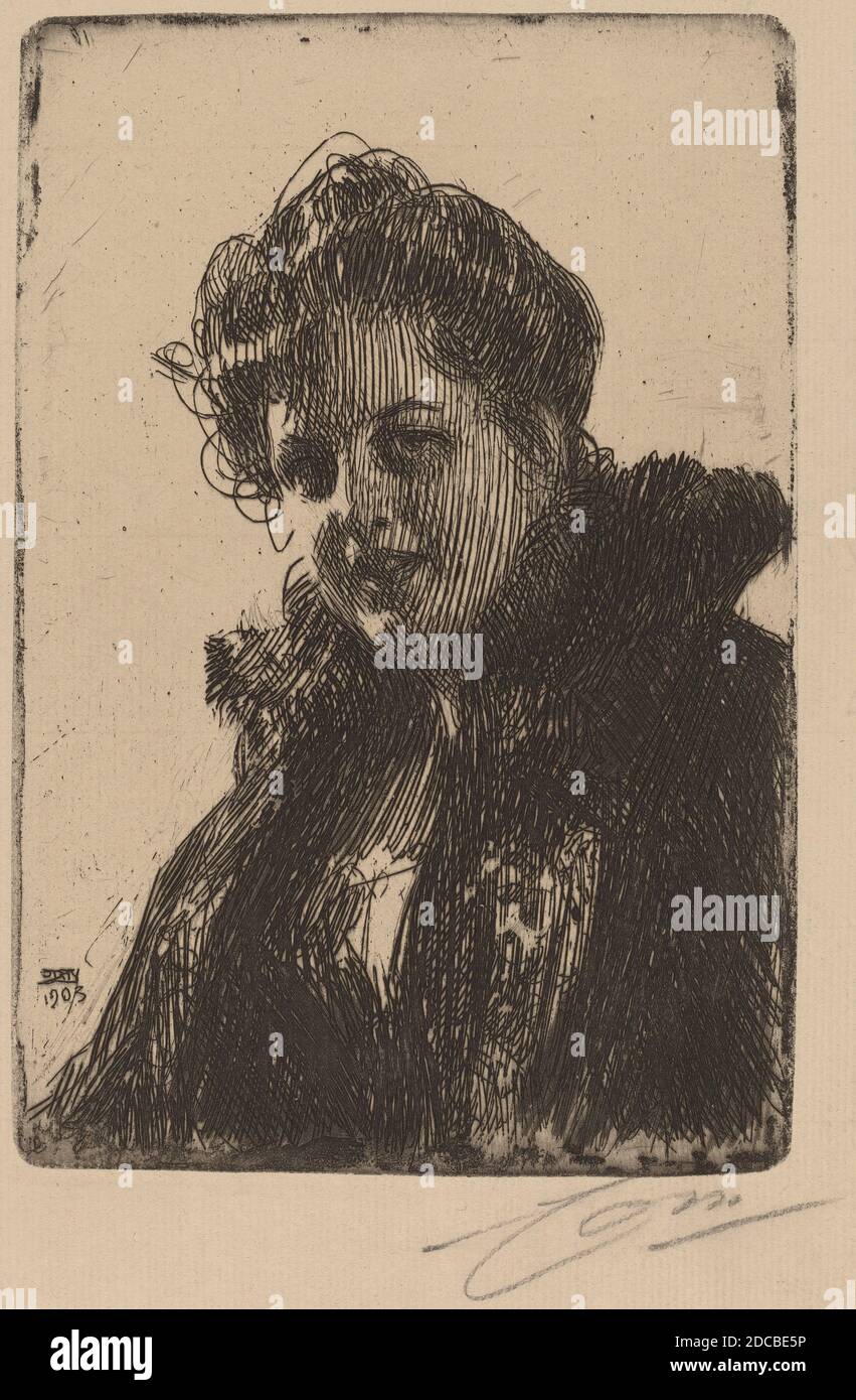 Anders Zorn, (artist), Swedish, 1860 - 1920, Mrs. Granberg, 1903