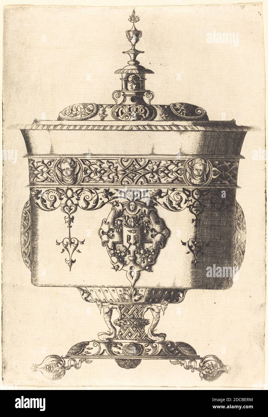 Mathis Zündt, (artist), German, c. 1498 - 1572, Richly Embellished Goblet, etching Stock Photo