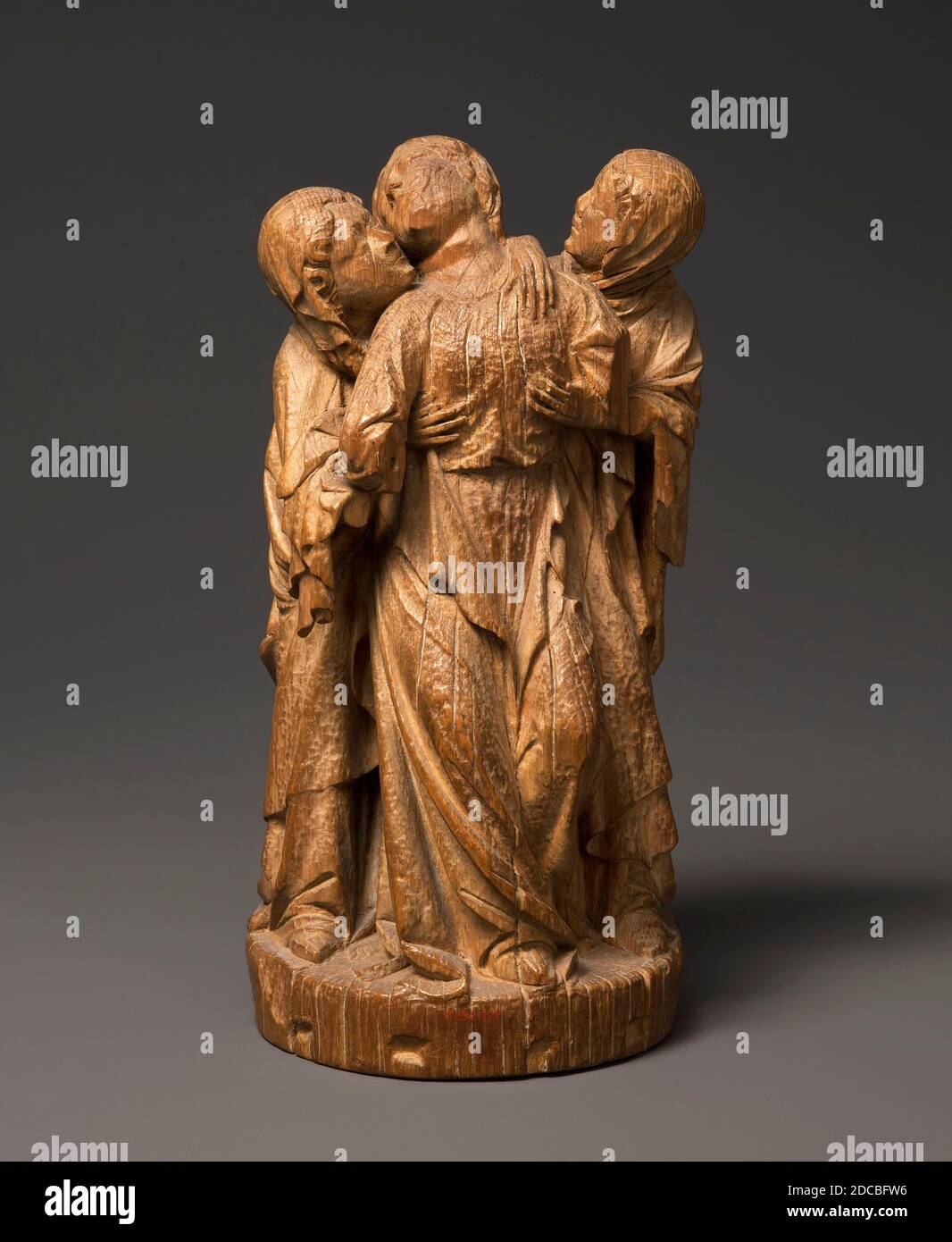 The Three Maries, French, late 14th century. Virgin Mary supported by Mary Cleophas and Mary Salome. Stock Photo
