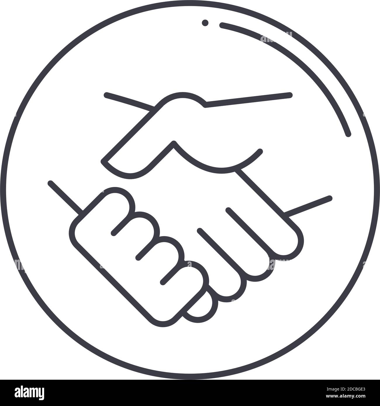 Deal handshake icon, linear isolated illustration, thin line vector ...