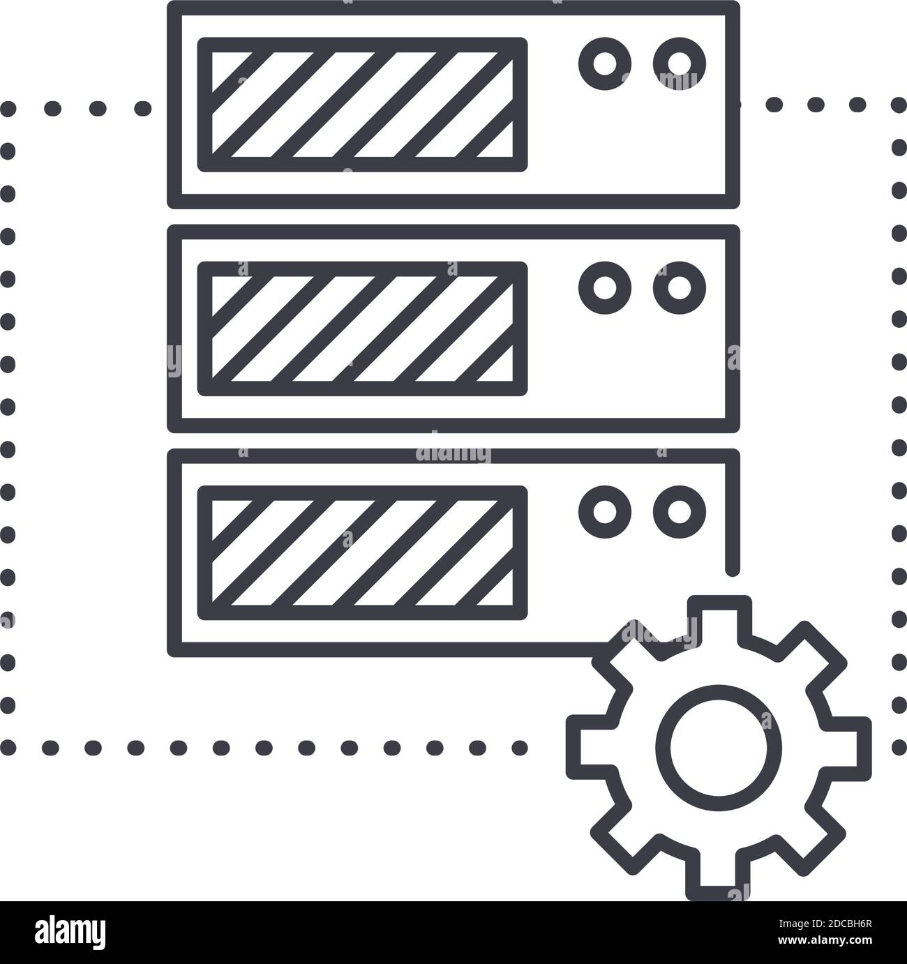 Data warehouse icon, linear isolated illustration, thin line vector ...