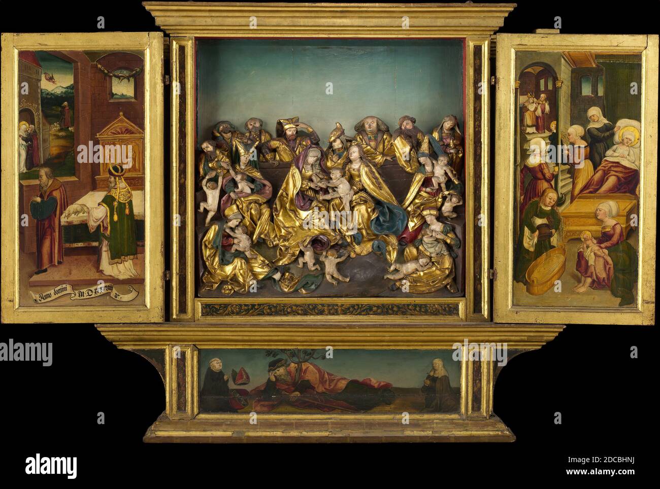 Altarpiece with scenes from the life of the Virgin, German, 1548 Stock ...