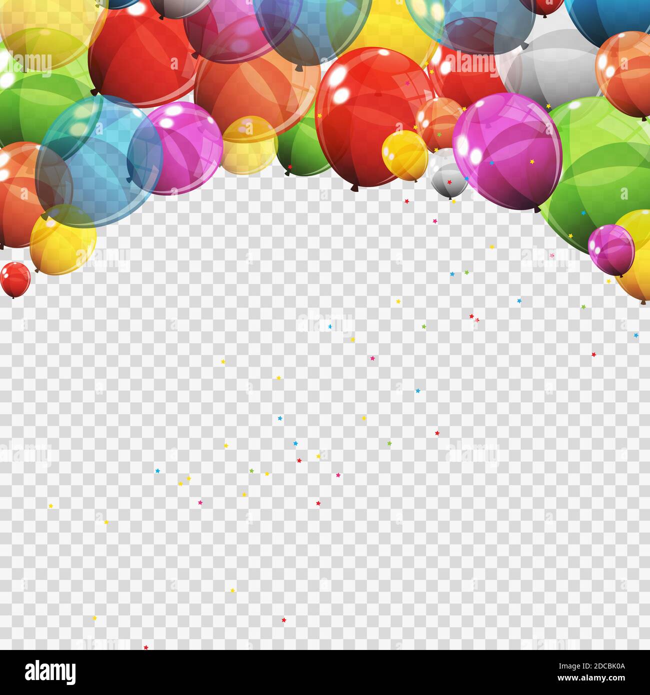 Group of Colour Glossy Helium Balloons with Blank Page Isolated on ...
