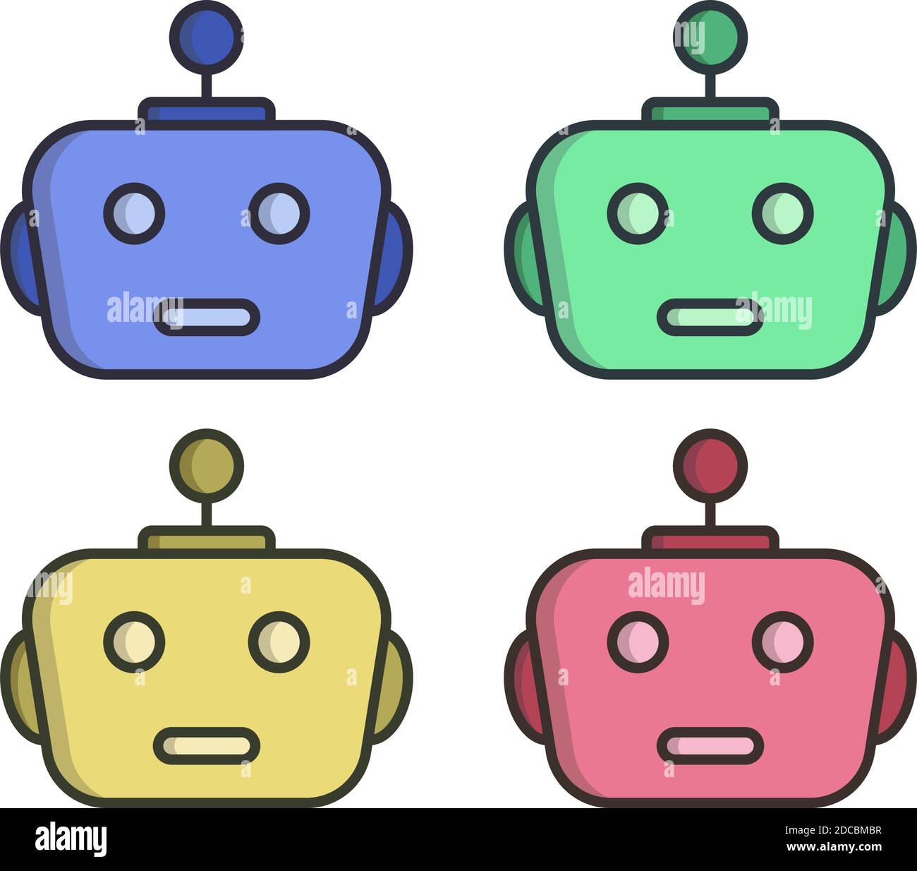 Colorful robot head icon or AI avatar symbol vector illustration Stock Vector