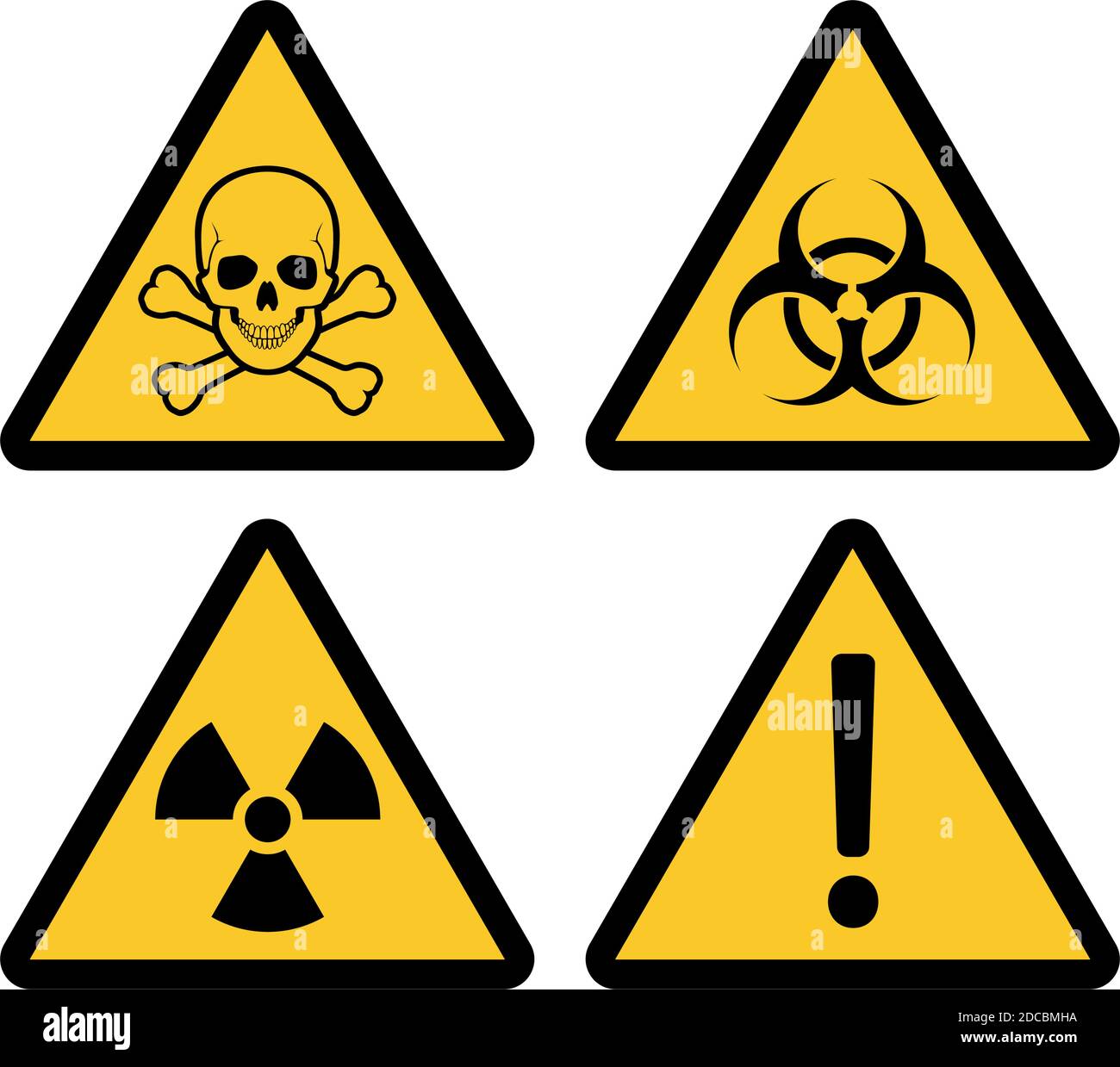 Yellow Triangle Warning Or Danger Road Sign Vector Illustration Stock Vector Image Art Alamy