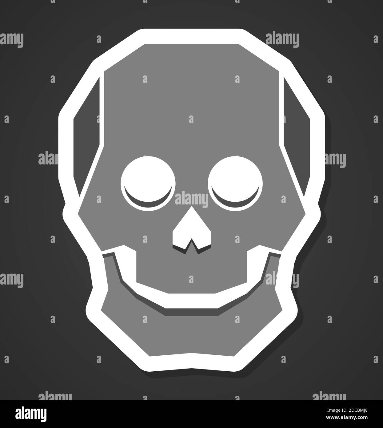 Robot skull machine head AI avatar icon or symbol vector illustration Stock Vector