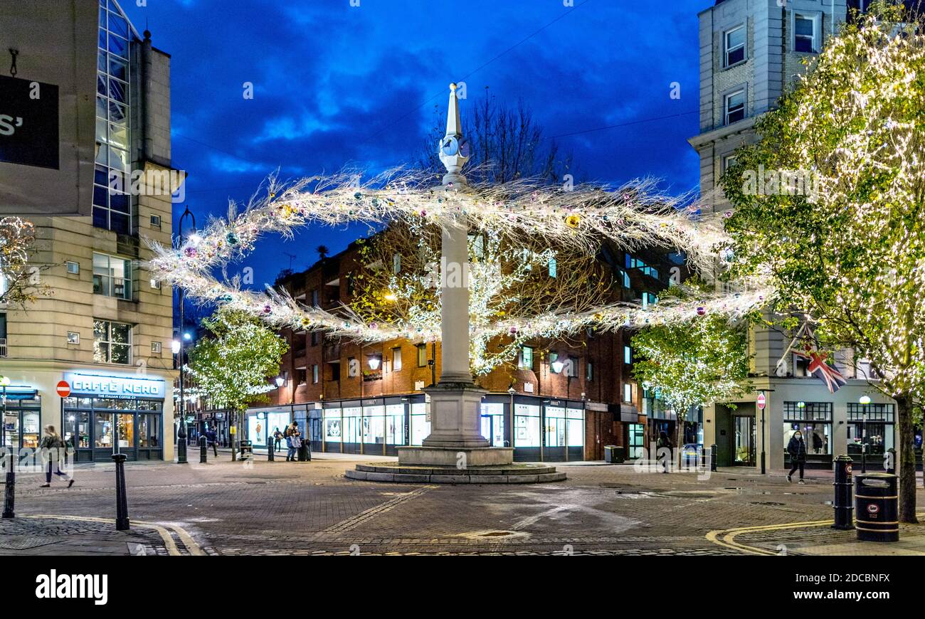 Christmas Decorations in The Seven Dials London UK Stock Photo