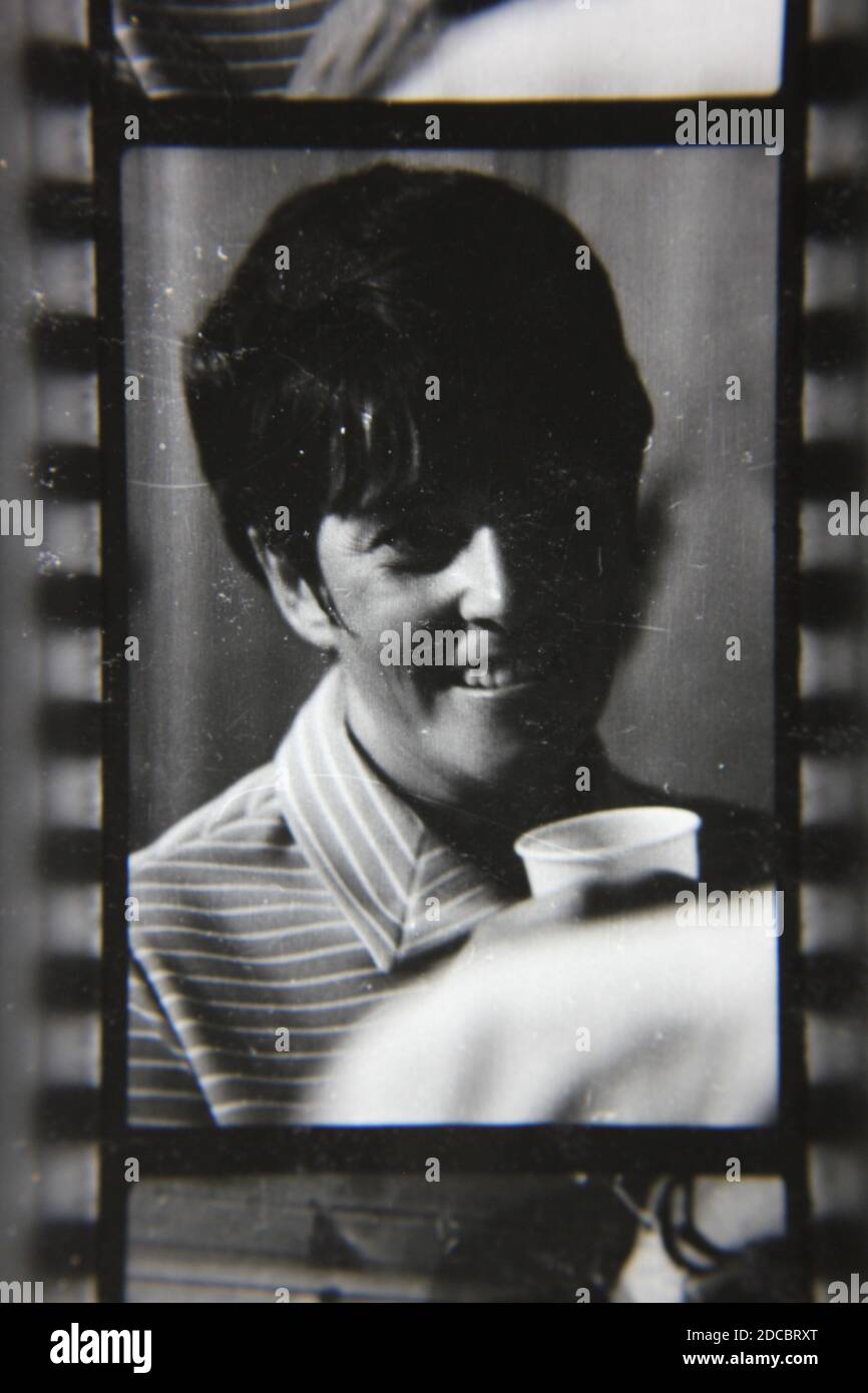 Fine 1970s vintage black and white photography of a head shot of a ...