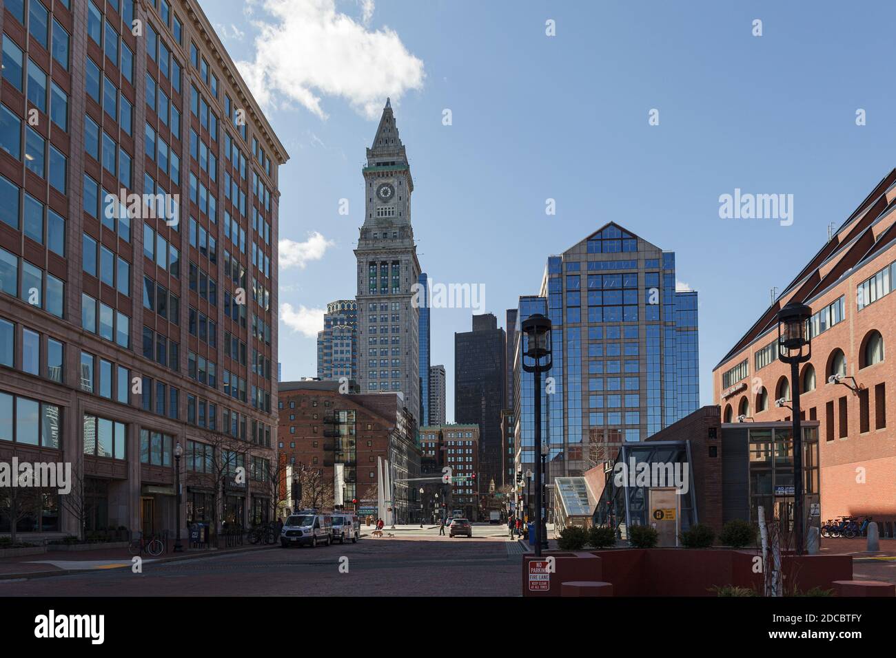 BOSTON, MA, USA FEBRUARY, 28, 2020 street view including customs