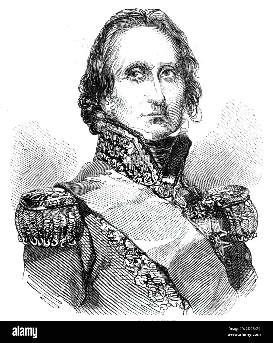 Marshal Soult, 1844. Portrait of Jean-de-Dieu Soult (1769-1851) French  general and statesman, Marshal General and Prime Minister of France. From  &quot;Illustrated London News&quot;, 1844, Vol I Stock Photo - Alamy