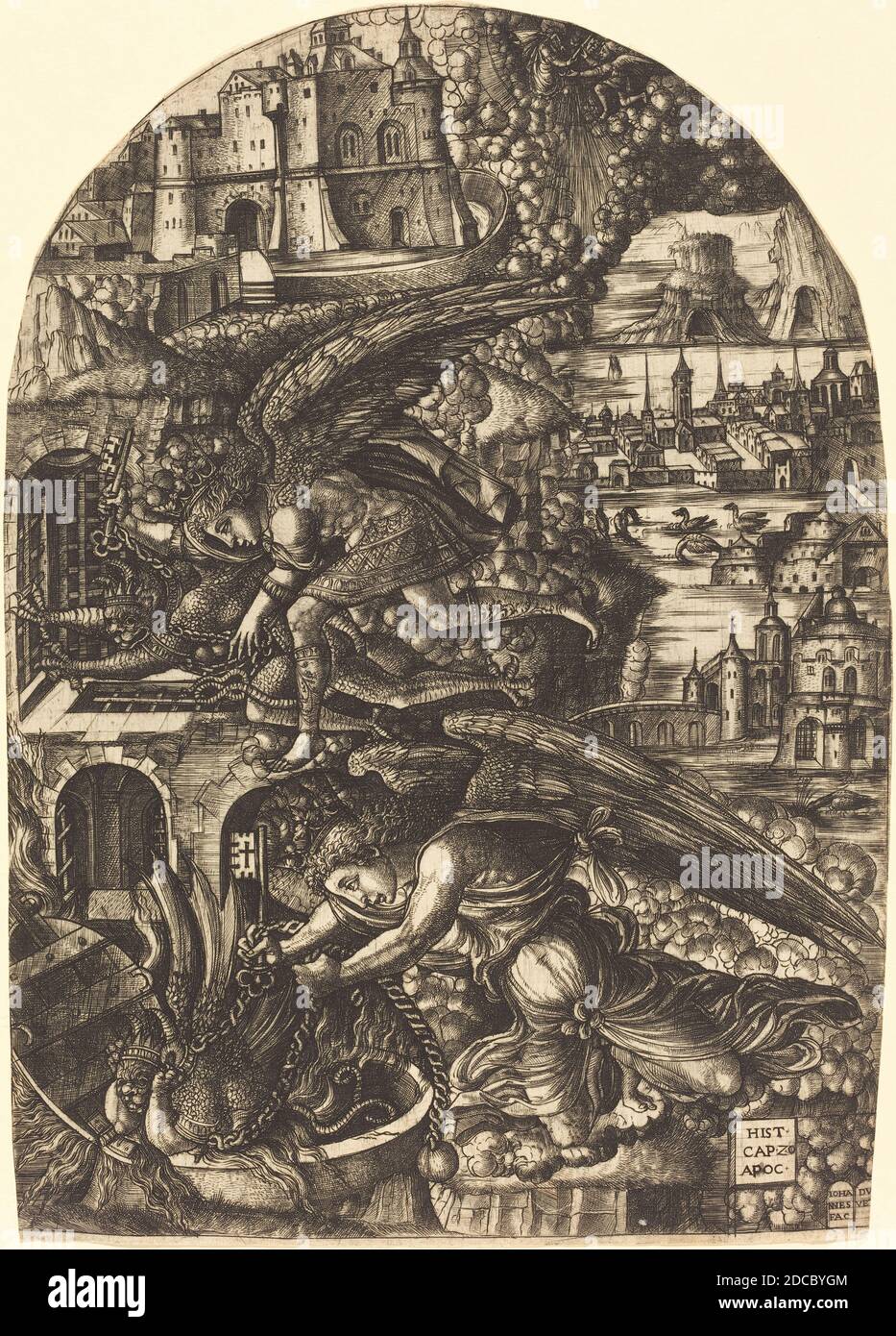 Jean Duvet, (artist), French, 1485 c. 1570, Satan Bound for a