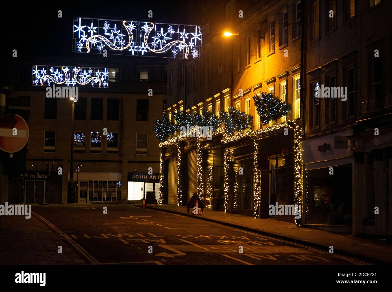 Christmas 2020 centre of Bath Stock Photo