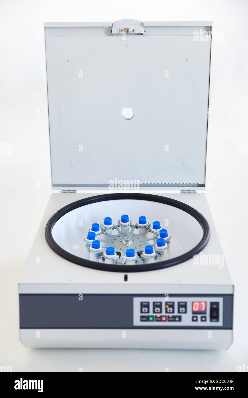 PlateletRich plasma preparation. Tubes with blood in Centrifuge Stock Photo Alamy