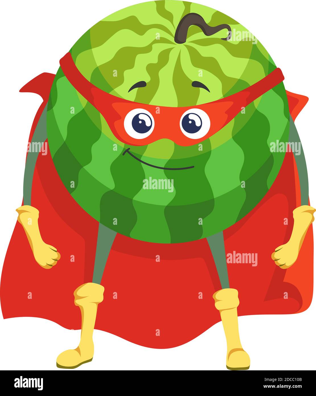 Watermelon superhero in cape amd mask icon isolated on white background.  Vector illustration. Super hero fruit cartoon character Stock Vector Image  & Art - Alamy