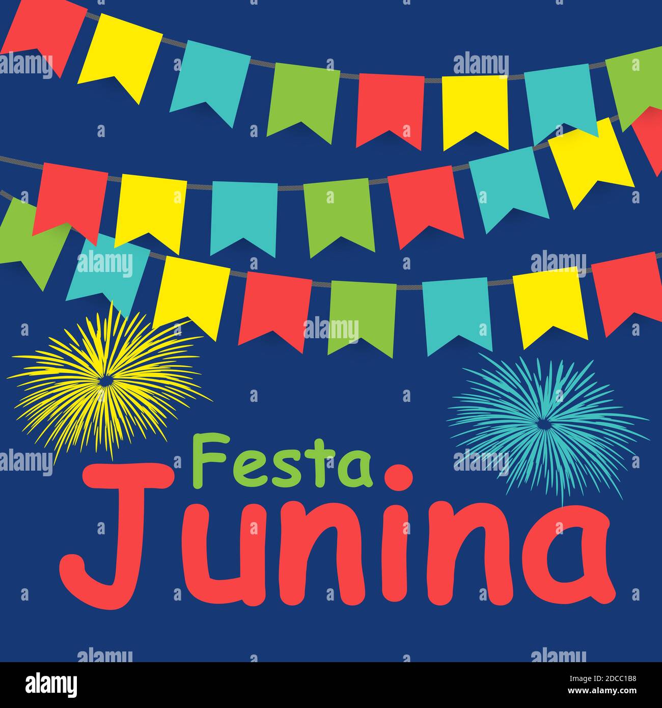 Midsummer Ribbons Festa Junina Holiday Background. Traditional Brazil June Festival Party ...