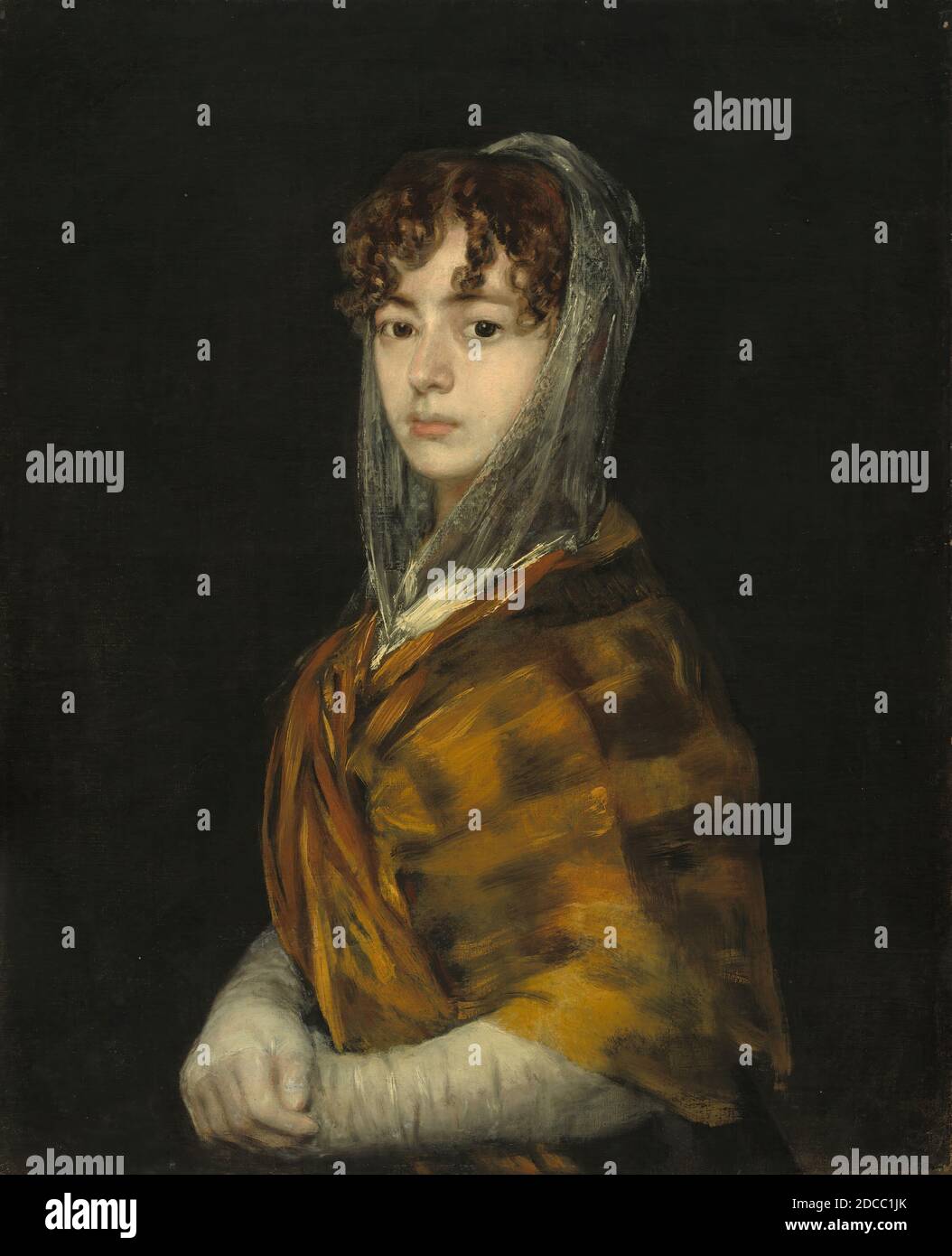 Francisco de Goya, (artist), Spanish, 1746 - 1828, Señora Sabasa Garcia, c. 1806/1811, oil on canvas, overall: 71 x 58 cm (27 15/16 x 22 13/16 in.), framed: 94.6 x 81.3 x 7.6 cm (37 1/4 x 32 x 3 in.), The years between Goya's appointment as first painter to the court of Charles IV and the Napoleonic invasion of 1808 were a time of great activity and financial security for the artist. He painted some of his finest portraits at that time, Señora Sabasa García Stock Photo