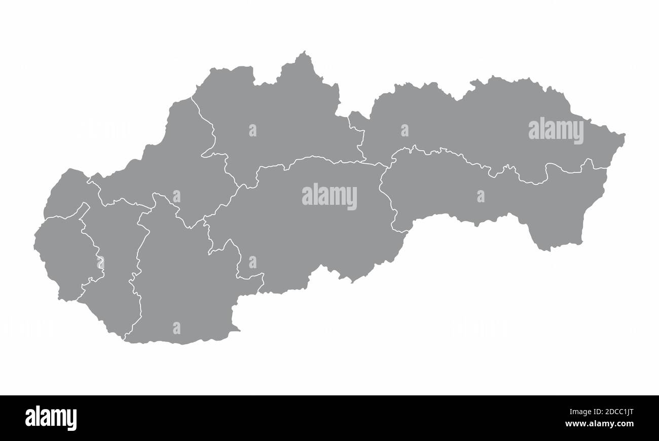 Slovakia regions map Stock Vector
