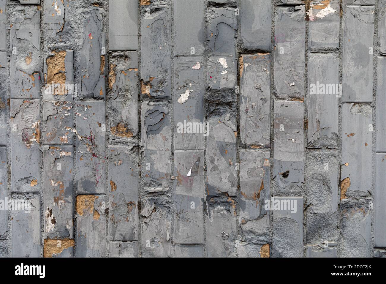 Old brick wall background. Gray painted brick wall Stock Photo