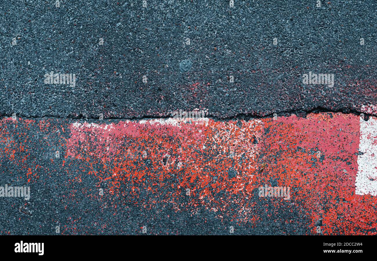 Abstract composition on the asphalt. Abstract sign on asphalt ...