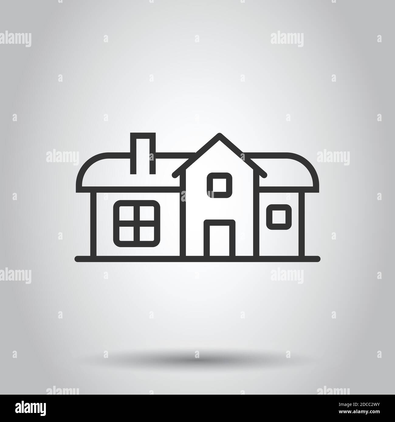 Building icon in flat style. Home vector illustration on white isolated ...
