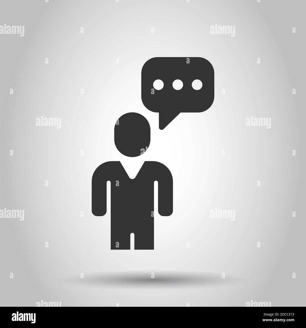 People with speech bubble icon in flat style. Chat vector illustration ...