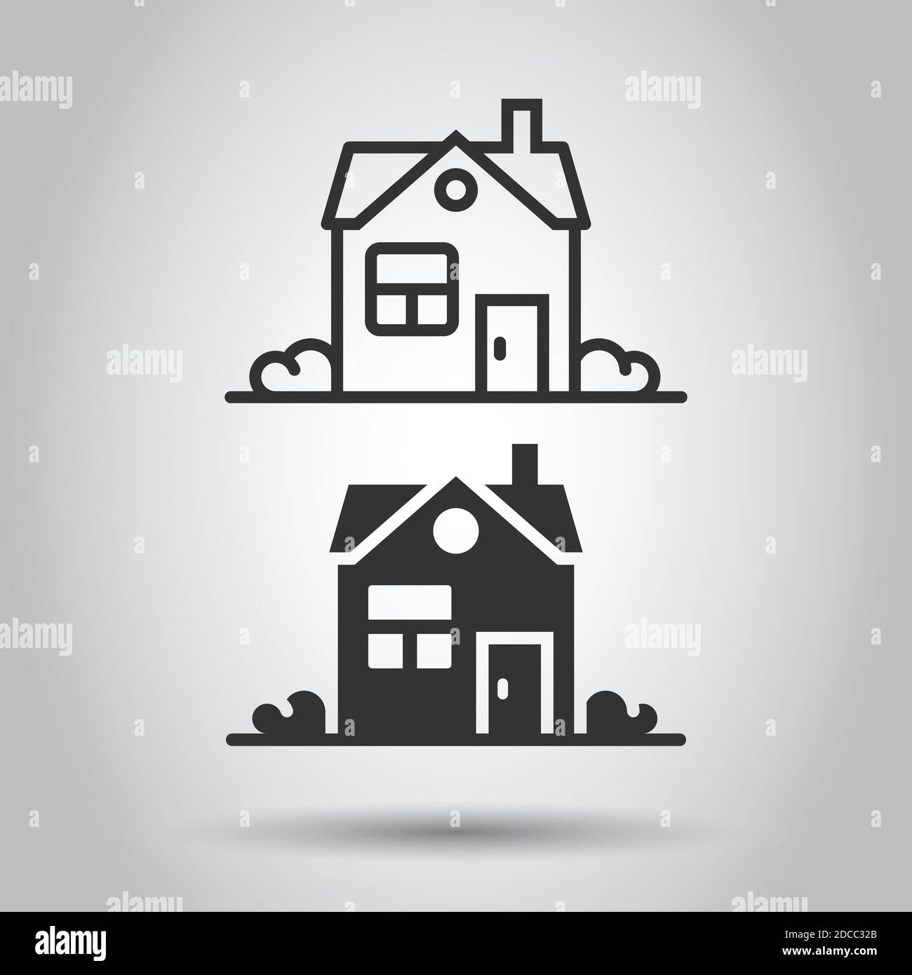 Building icon in flat style. Home vector illustration on white isolated ...