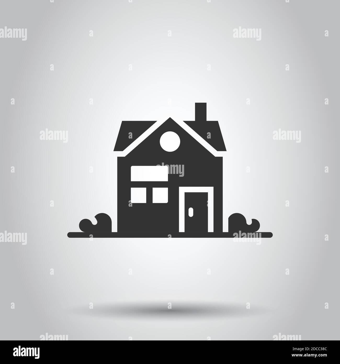 Building icon in flat style. Home vector illustration on white isolated ...