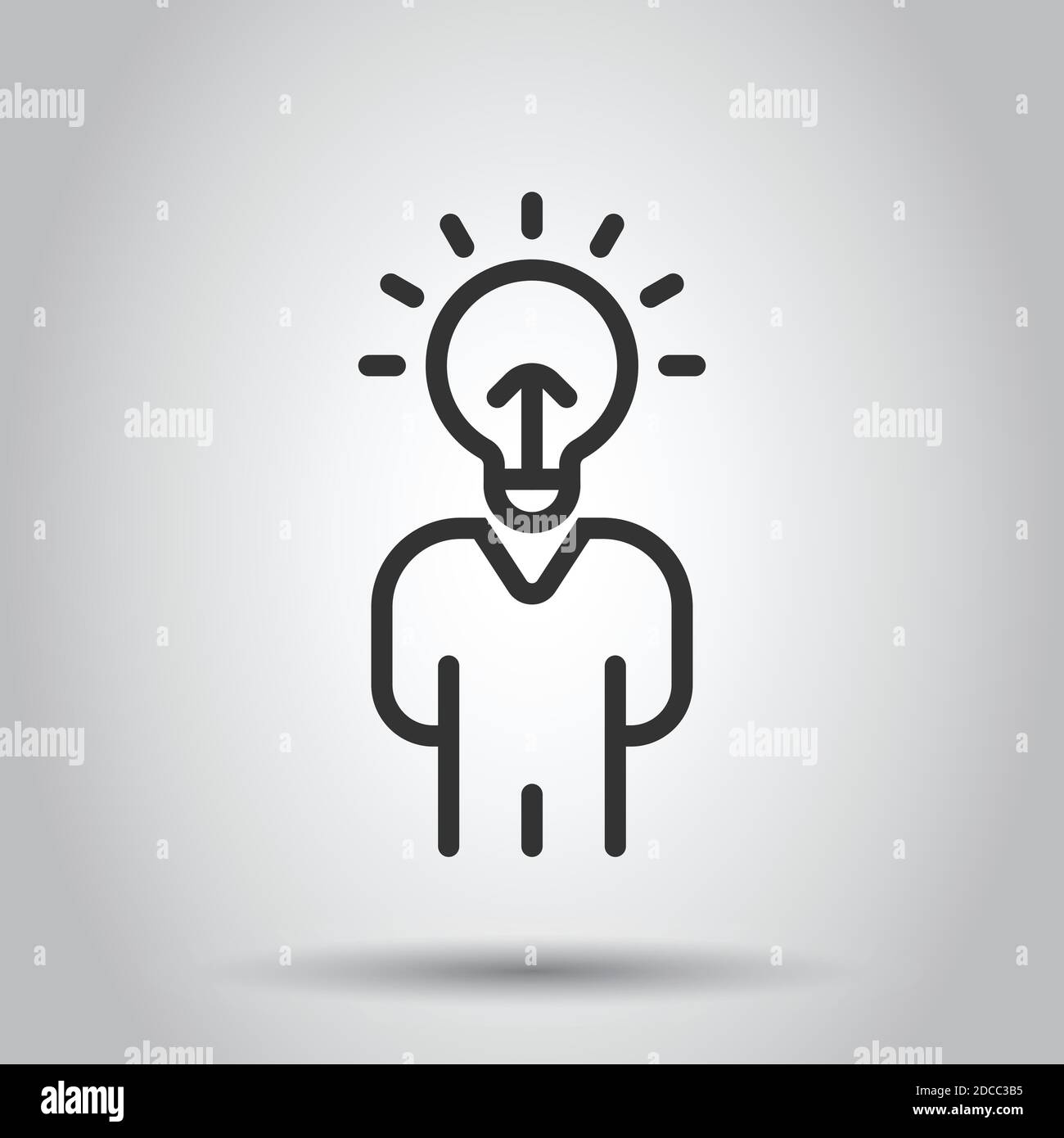 People with bulb icon in flat style. idea vector collection ...