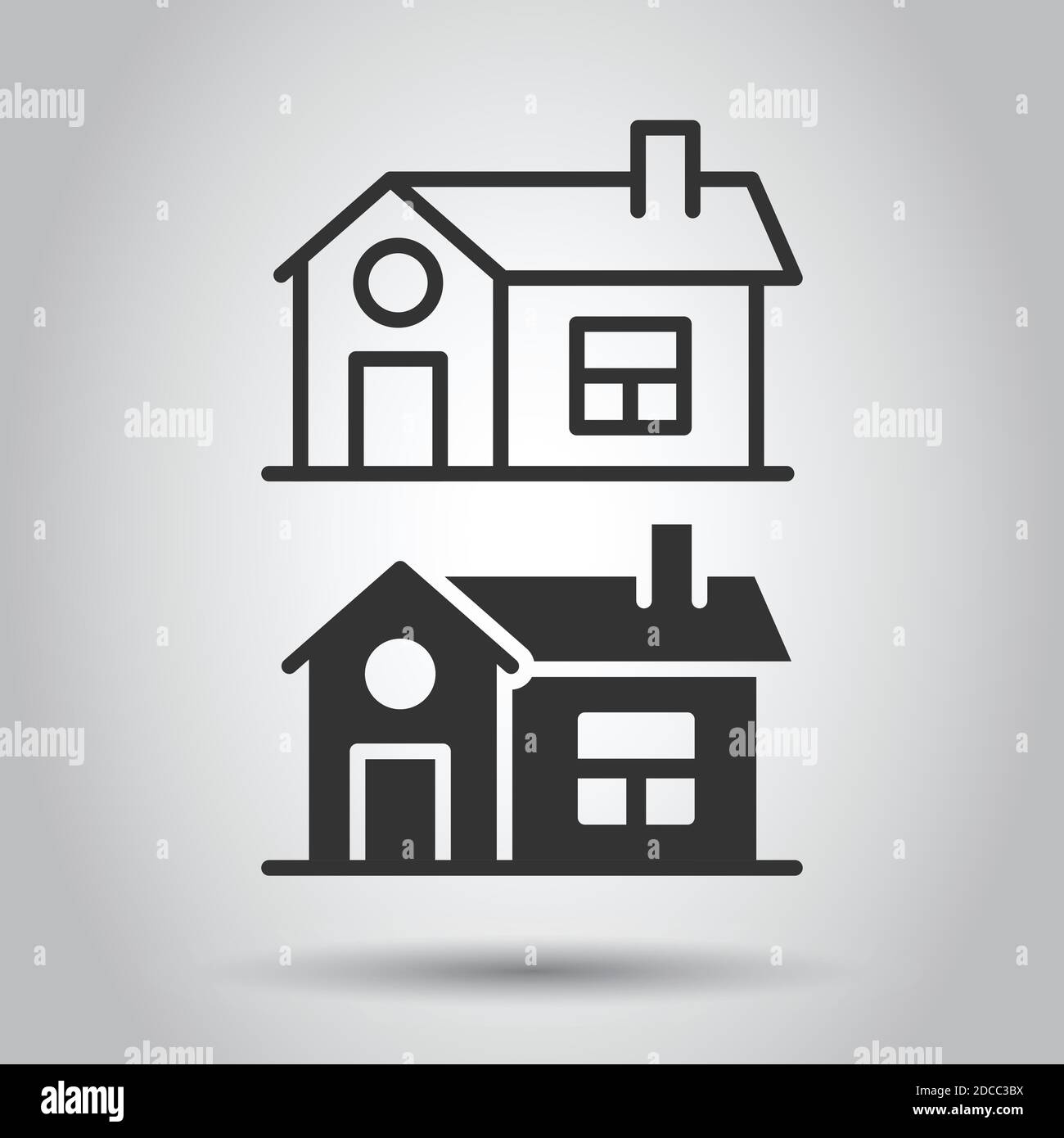 Building icon in flat style. Home vector illustration on white isolated ...