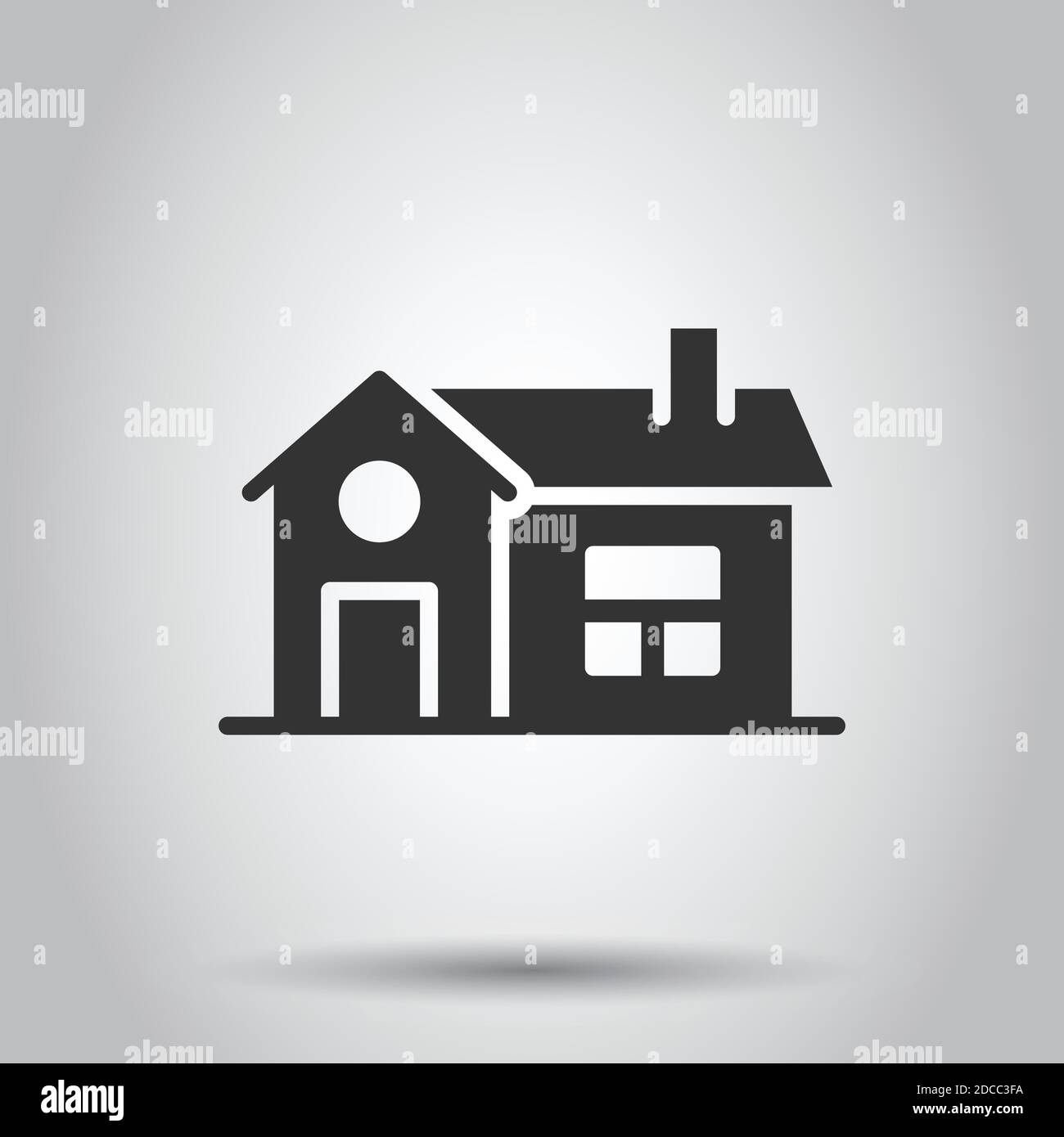 Building icon in flat style. Home vector illustration on white isolated ...