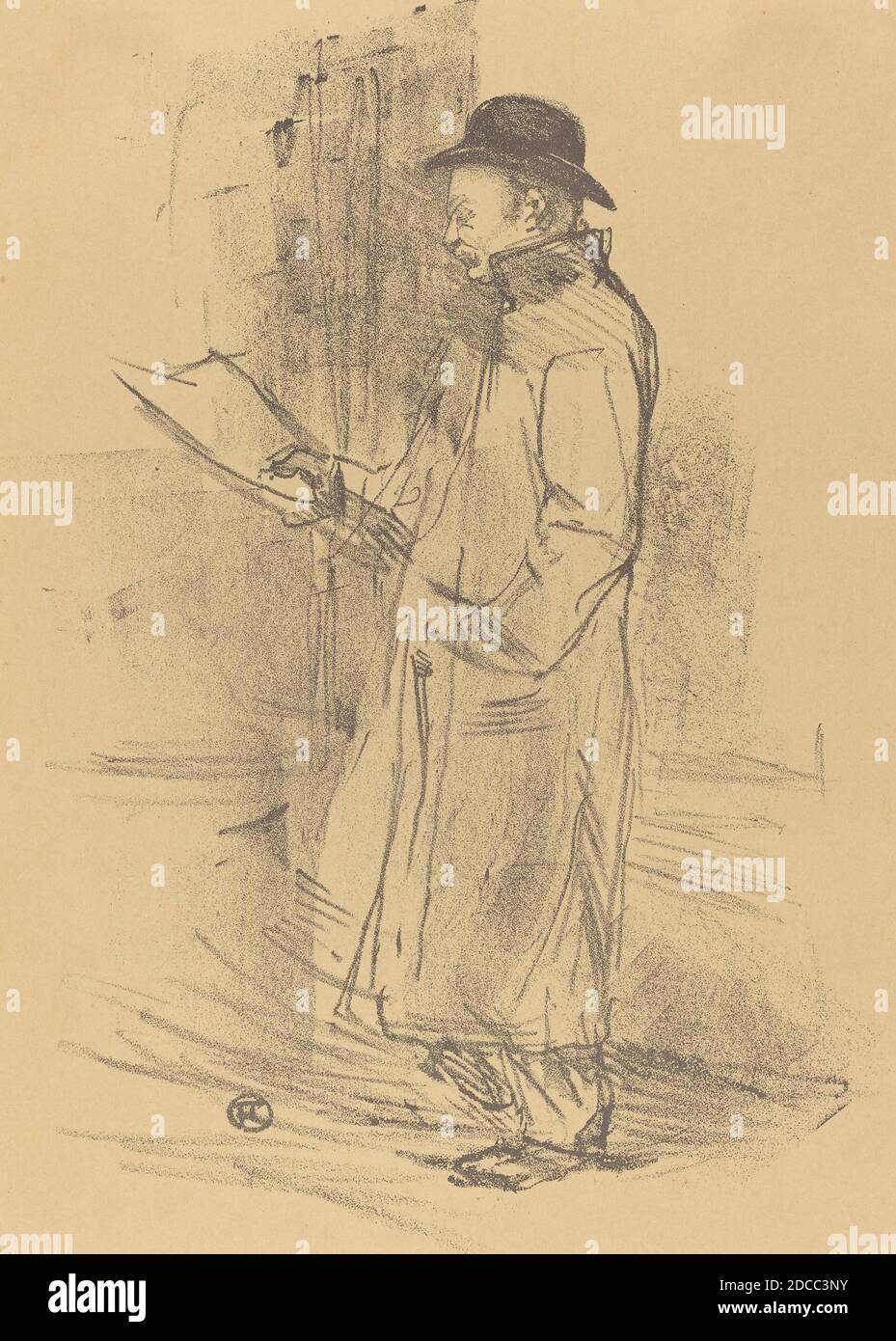 Henri de Toulouse-Lautrec, (artist), French, 1864 - 1901, Program for 'Benefice Gemier' (Programme du 'Bénéfice Gémier'), 1897, lithograph in black on velin paper Stock Photo