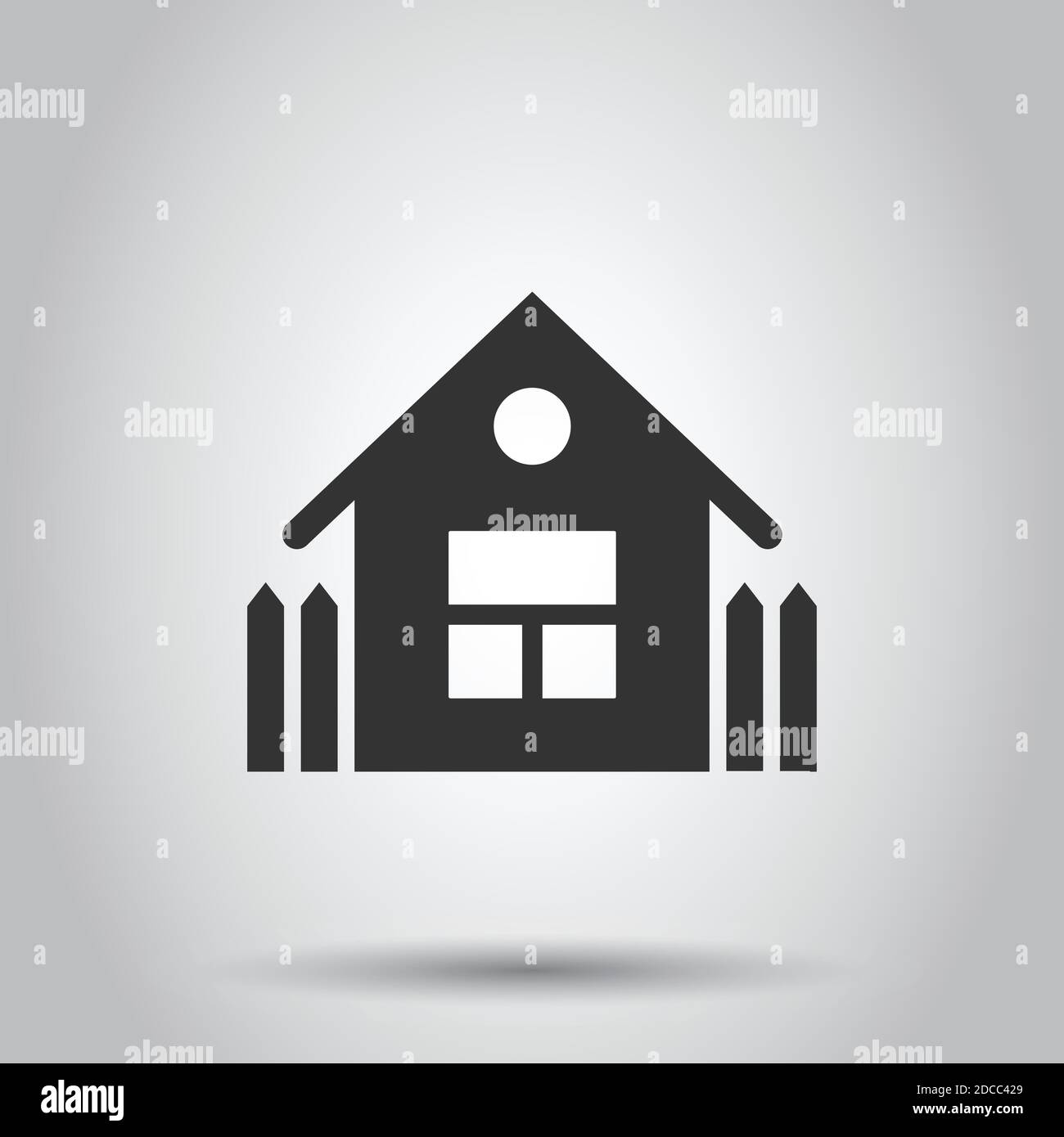 Building icon in flat style. Home vector illustration on white isolated ...