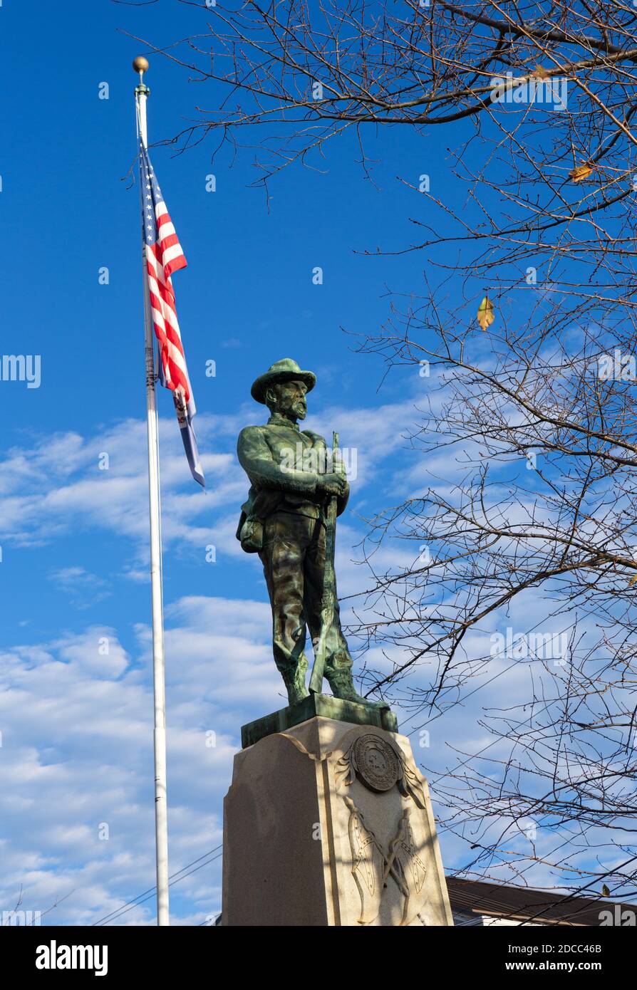 Statute of US Army General, James Stuart in the town of Stuart, VA USA Stock Photo