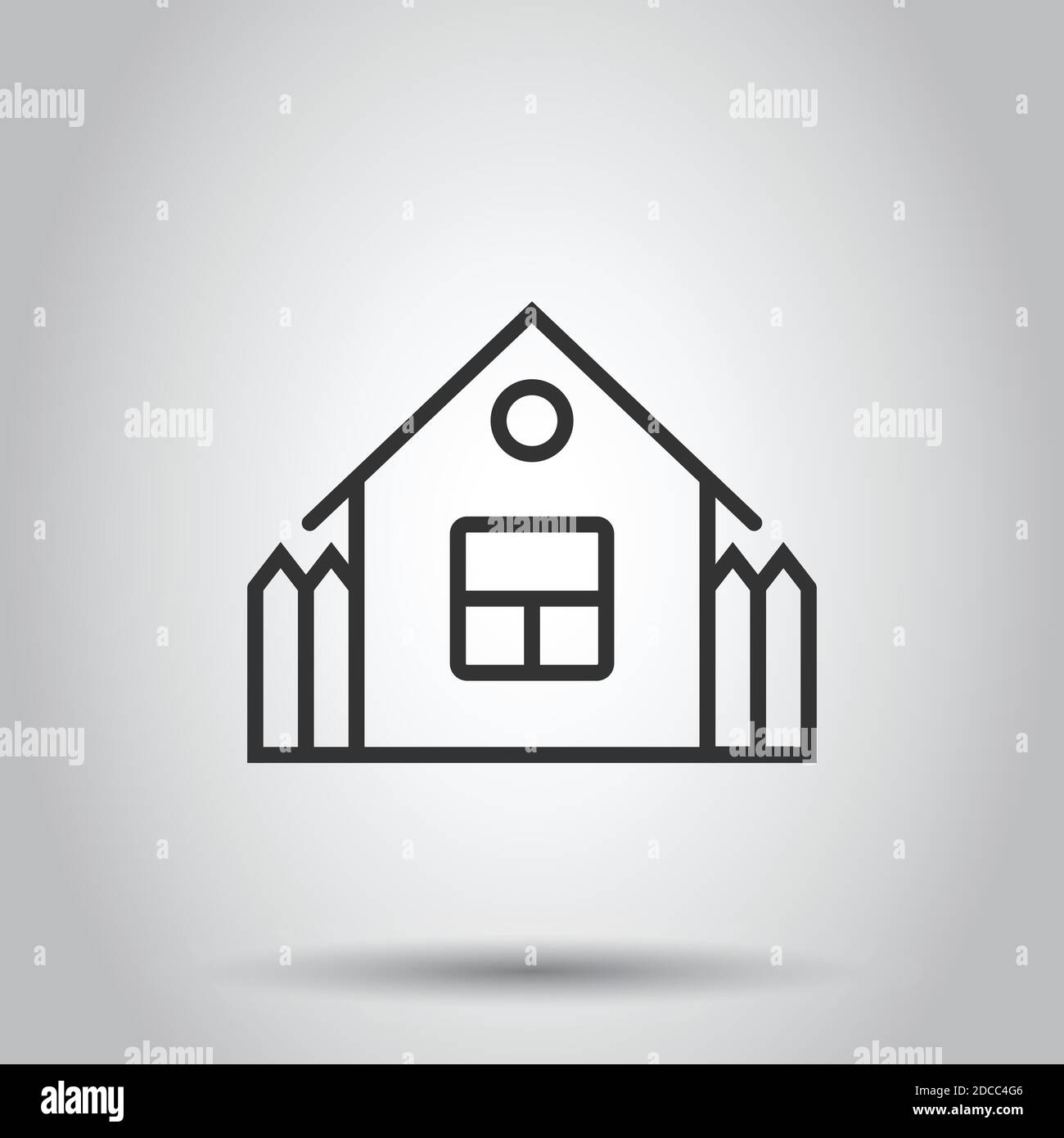 Building icon in flat style. Home vector illustration on white isolated ...