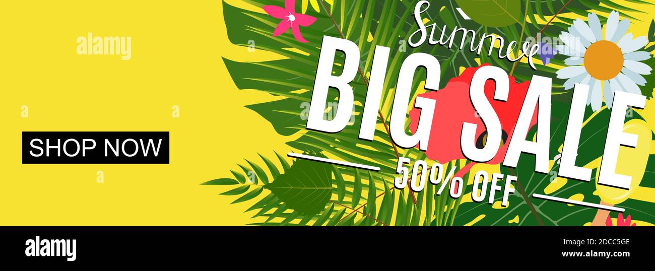 Summer Sale Abstract Banner Background Illustration Stock Photo - Alamy