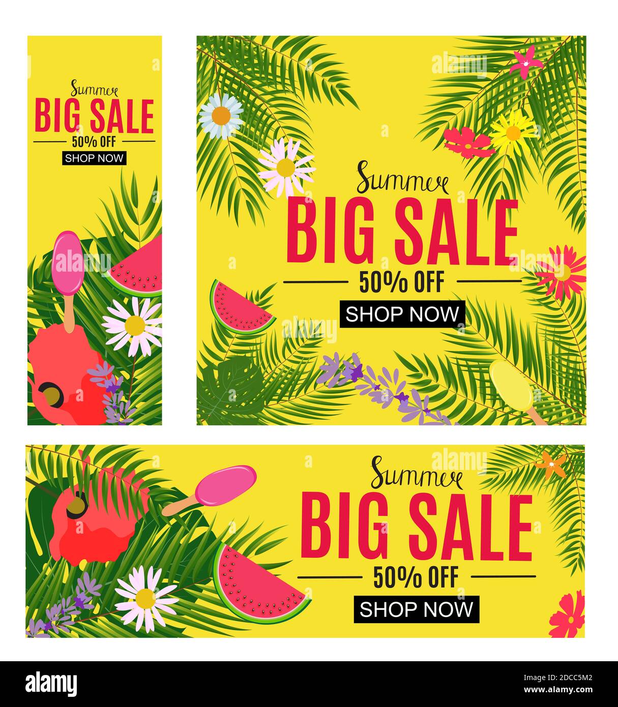 Summer Sale Abstract Banner Background Illustration Stock Photo - Alamy