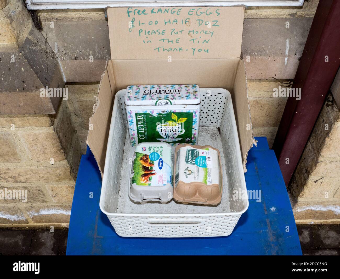 Free range eggs for sale. Stibbington, Cambridgeshire Stock Photo Alamy