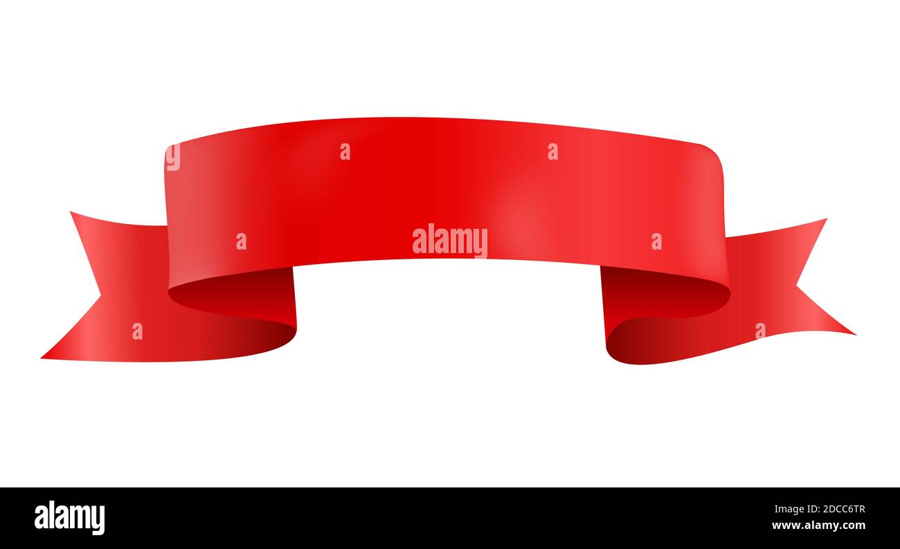 Abstract Red Ribbon Template on White Background. Illustration Stock ...