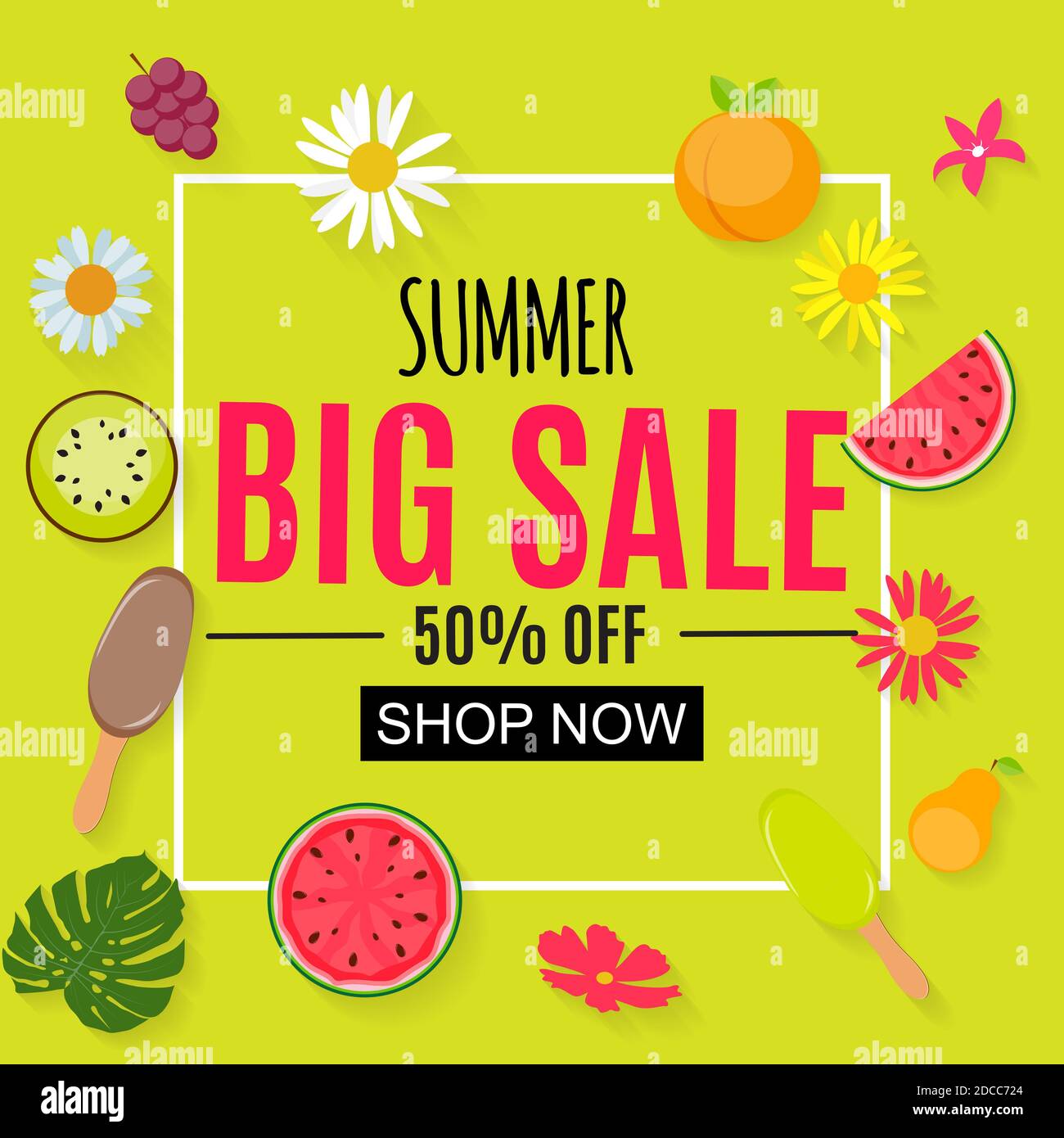 Summer Sale Abstract Banner Background Illustration Stock Photo - Alamy