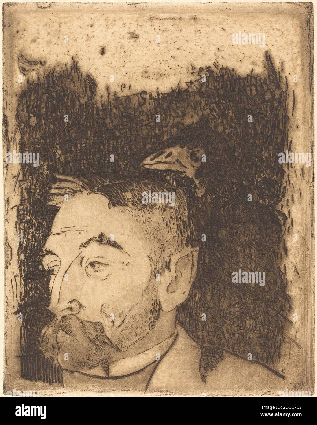 Paul Gauguin, (artist), French, 1848 - 1903, Stéphane Mallarmé, 1891, etching in brown Stock Photo