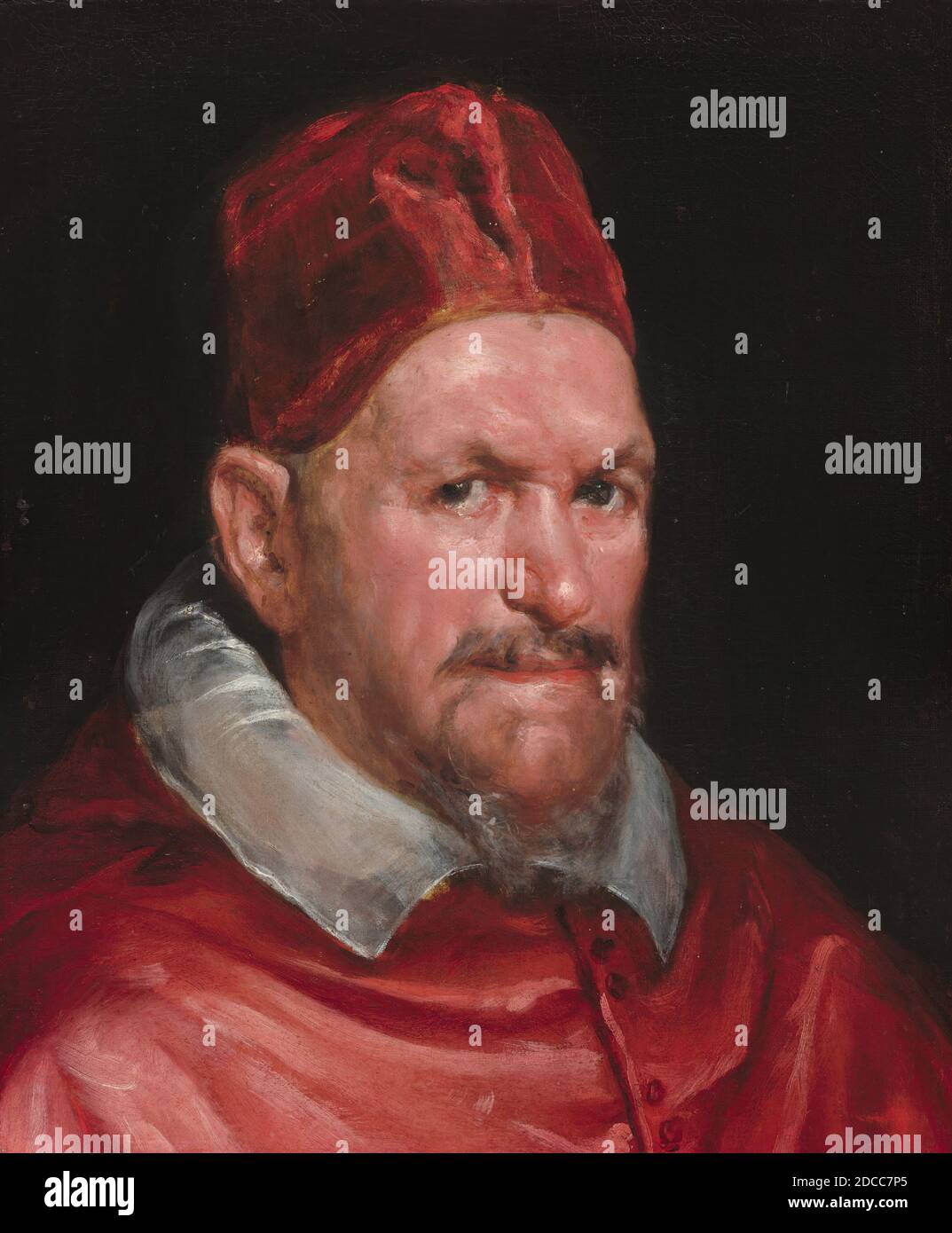 Anonymous Artist, (painter), Diego Velázquez, (related artist), Spanish, 1599 - 1660, Pope Innocent X, c. 1650, oil on canvas, overall: 49.2 x 41.3 cm (19 3/8 x 16 1/4 in.), framed: 78.4 x 69.5 cm (30 7/8 x 27 3/8 in Stock Photo