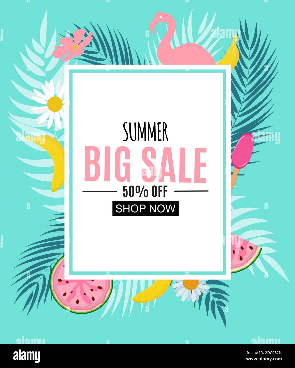 Summer Sale Abstract Banner Background Illustration Stock Photo - Alamy