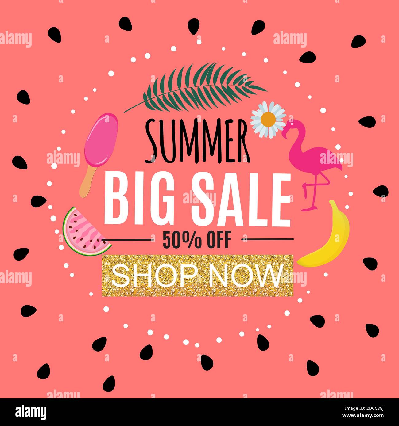Summer Sale Abstract Banner Background Illustration Stock Photo - Alamy