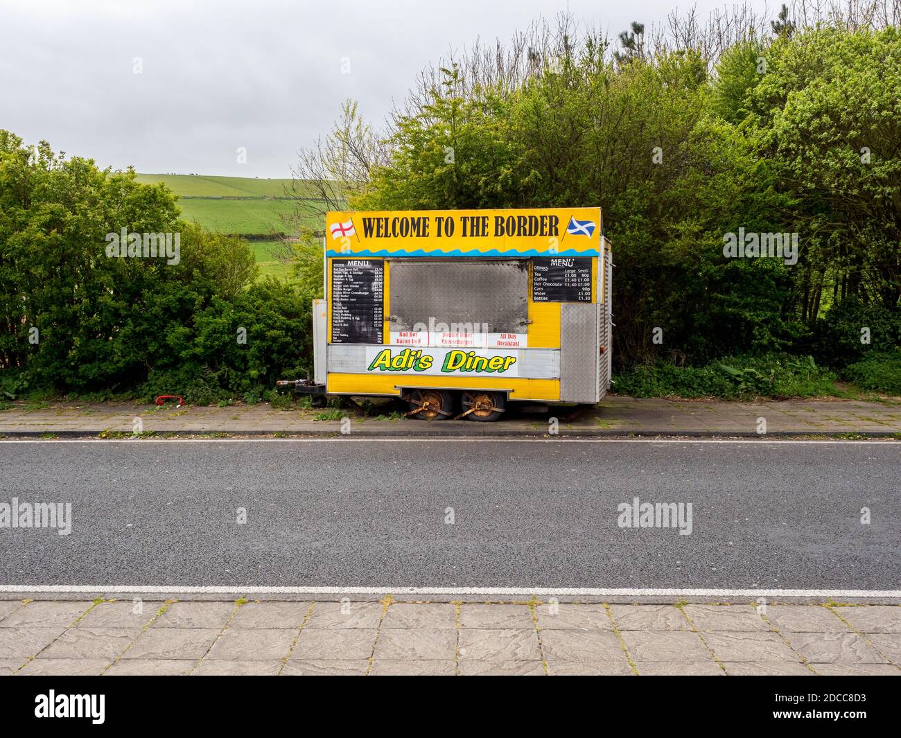 Adi's Diner situated at the border of England and Scotland. Stock Photo